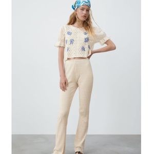 Zara crochet cropped top. Xs-S